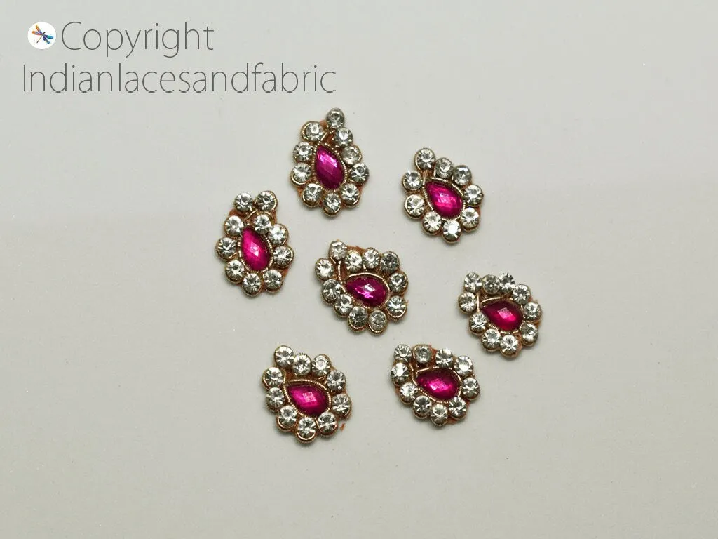 100 Indian Hand Crafted Beaded Rhinestone Paisley Appliques Beaded Bridal Appliques Sewing Dress Patch DIY Crafting Sewing  Patches