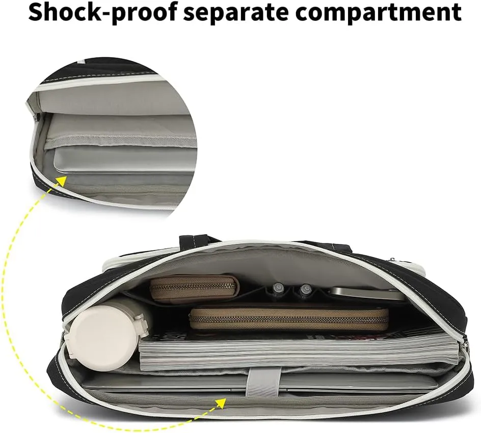 15-15.6 inch Laptop Shoulder Bag, for MacBook Pro 16, Hp Lenovo Dell 14 inch Waterproof Messenger Bag Case Sleeve (black)