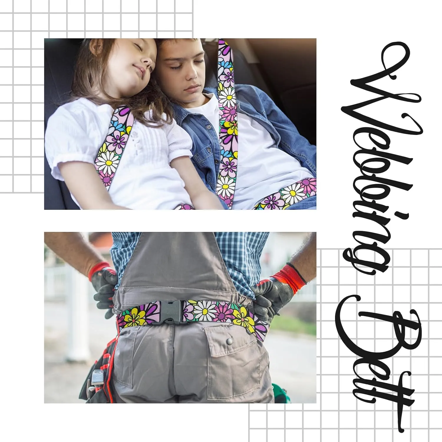 1.5 inch Patterned Nylon Webbing Belt Webbing Straps Purse Straps Backpack Straps Nylon Belt for Seatbelt, Bags, Backpacks, Luggage