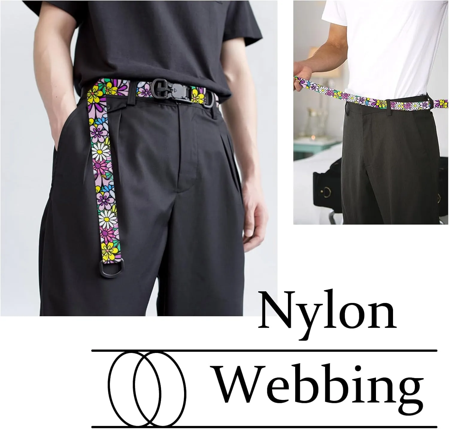 1.5 inch Patterned Nylon Webbing Belt Webbing Straps Purse Straps Backpack Straps Nylon Belt for Seatbelt, Bags, Backpacks, Luggage
