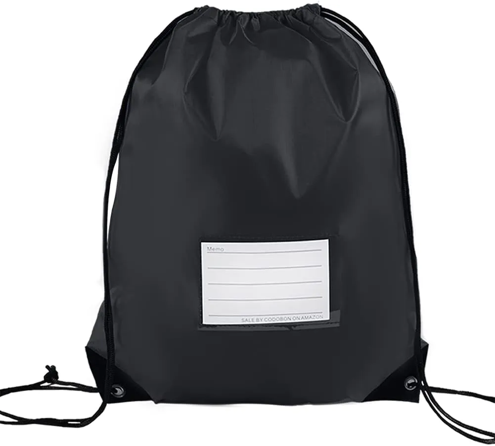 16 Pack Drawstring Bags,Bulk Draw String Backpack, DIY Gym Sports Cinch Bag Sackpack for Women Men, Black