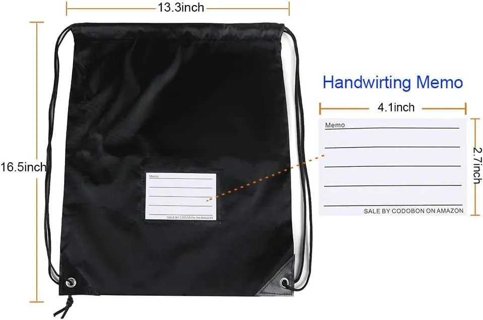 16 Pack Drawstring Bags,Bulk Draw String Backpack, DIY Gym Sports Cinch Bag Sackpack for Women Men, Black