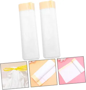 2 Rolls Box Cat Litter Cleaning Bags with Drawstring Handles Liner for Cat Litter Box Easy to Use and Carry Total