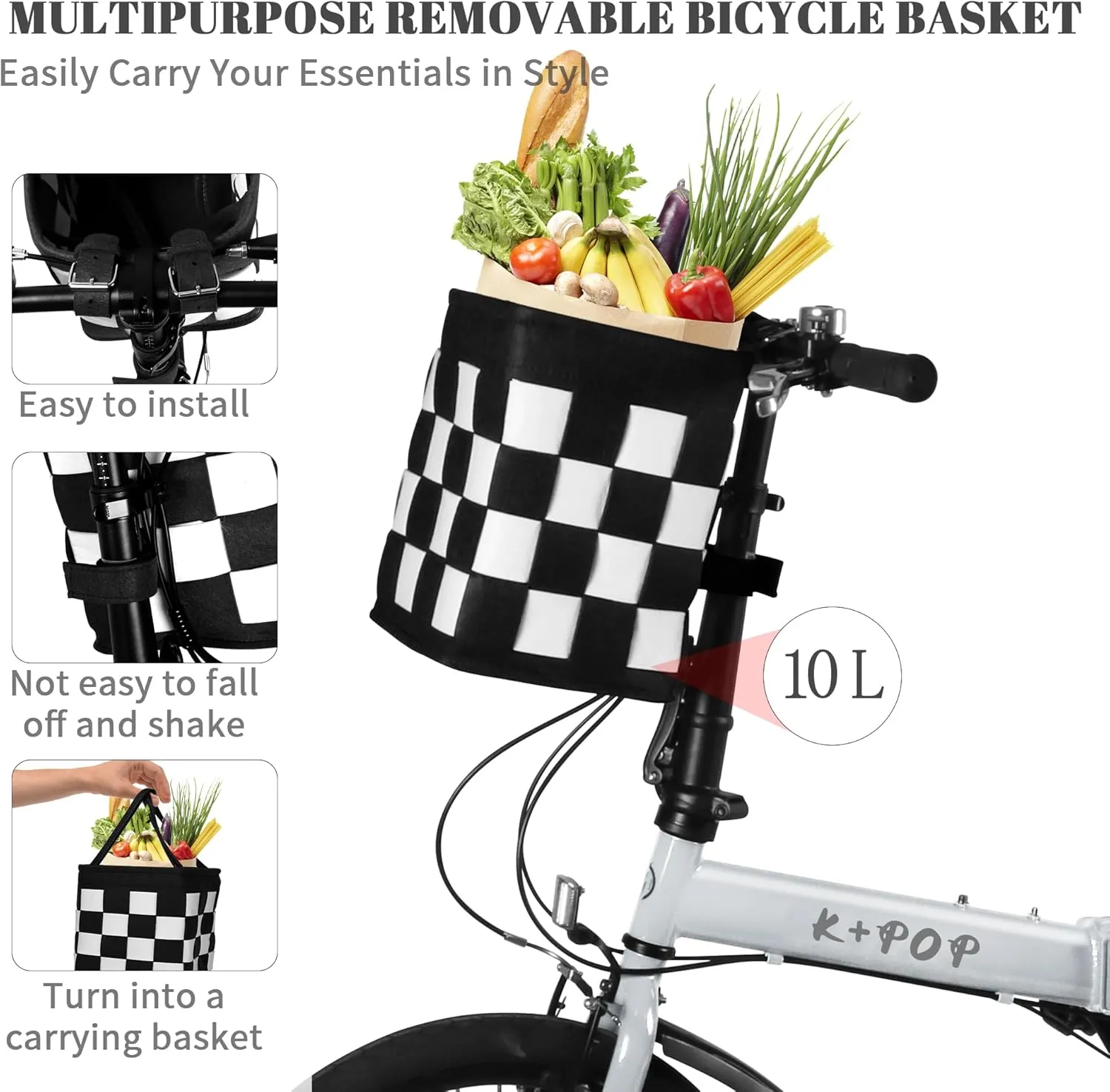 20 Inch Folding Bike for Adults, 7 Speed Foldable Bike with Basket, Lightweight Folding Bicycle with Adjustable Seat & Front and Rear V-Brakes
