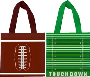 20 Pcs Football Party Favor Bags - Reusable Non-woven Gift Bags for Birthday Party Decorations