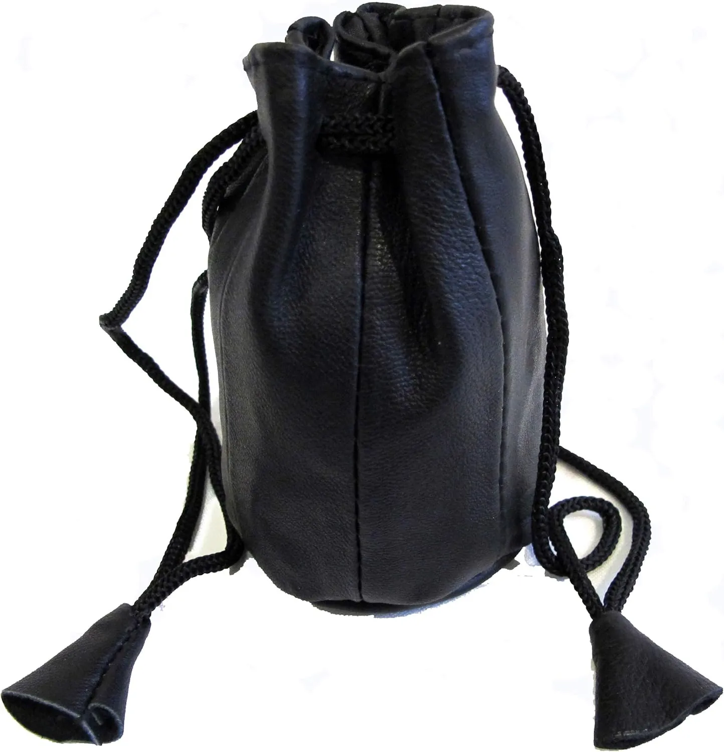 2pc Lot Soft Lambskin Leather Coin Bags Drawstring Closure Black Color