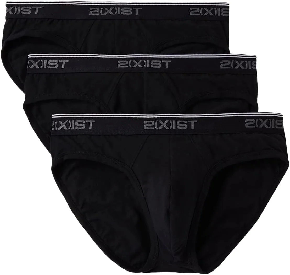 2(X)IST mens Cotton Stretch No Show Brief 3-pack
