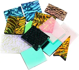 3 Bags of Coe90 Dichroic Glass Scraps for Jewelry Making, Color-Changing Glass for Pendants, Kiln-Friendly, 1 Oz Per Bag
