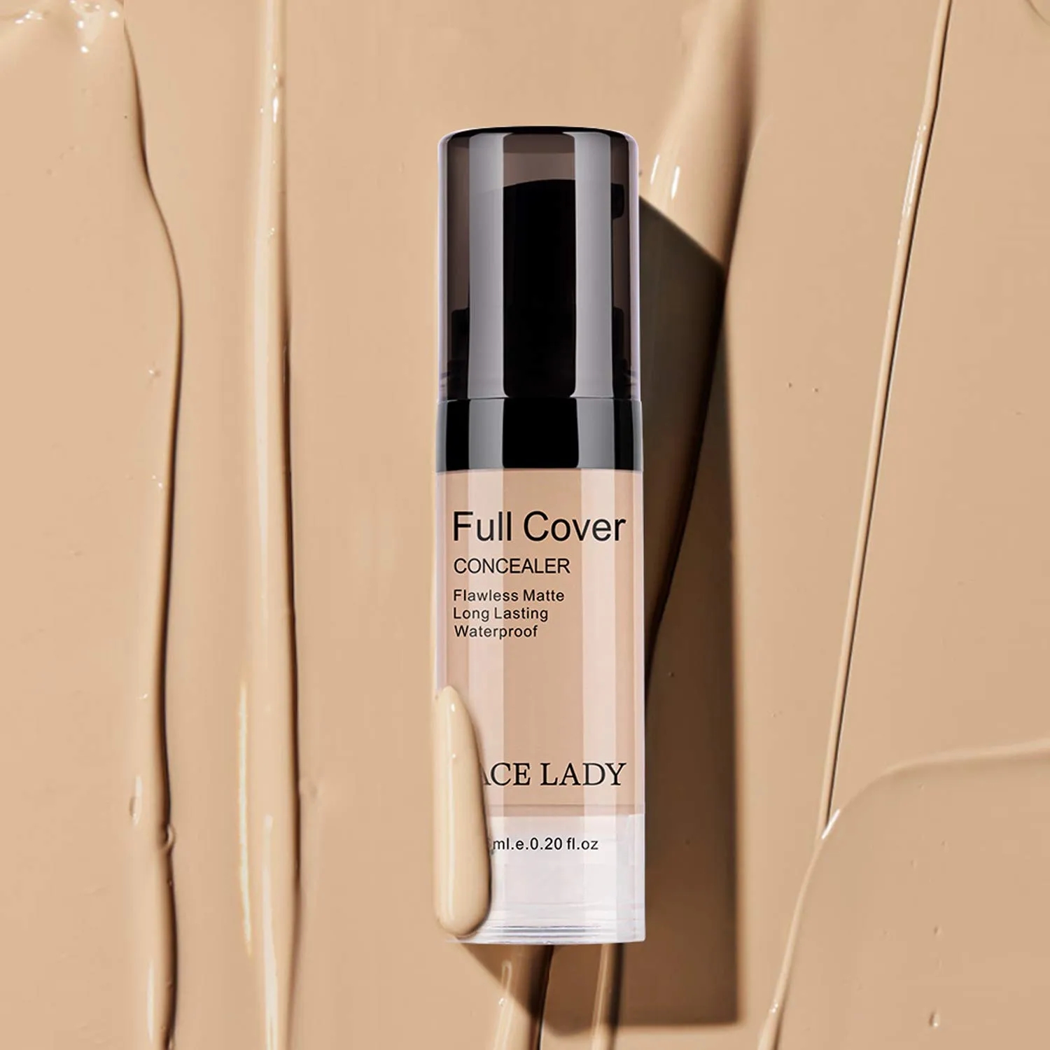 3 Pack Pro Full Cover Liquid Concealer, Waterproof Smooth Matte Flawless Finish Creamy Concealer Foundation for Eye Dark Circles Spot Face Concealer Makeup, Warm Natural, 3×6ml/0.20Fl Oz