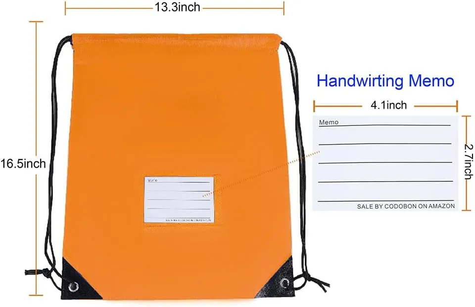 30 Pack Drawstring Bags,Bulk Draw String Backpack, DIY Gym Sports Cinch Bag Sackpack for Women Men, Orange
