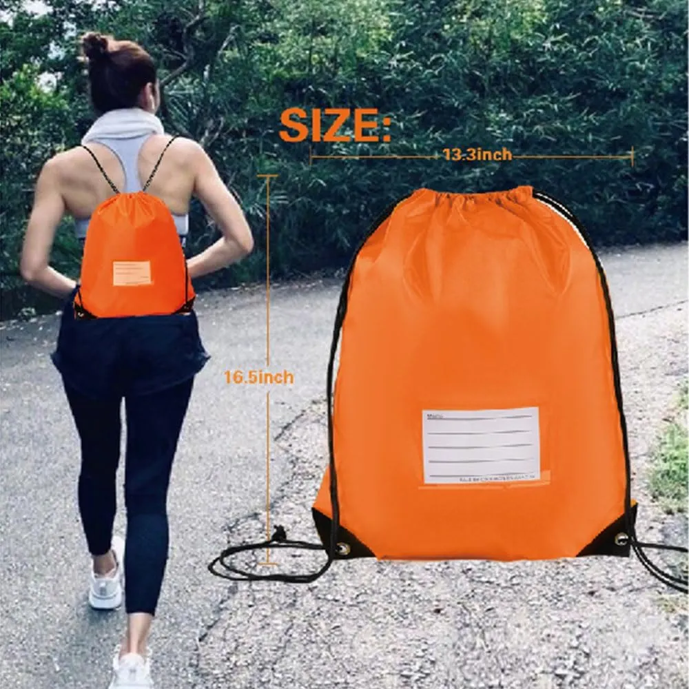 30 Pack Drawstring Bags,Bulk Draw String Backpack, DIY Gym Sports Cinch Bag Sackpack for Women Men, Orange