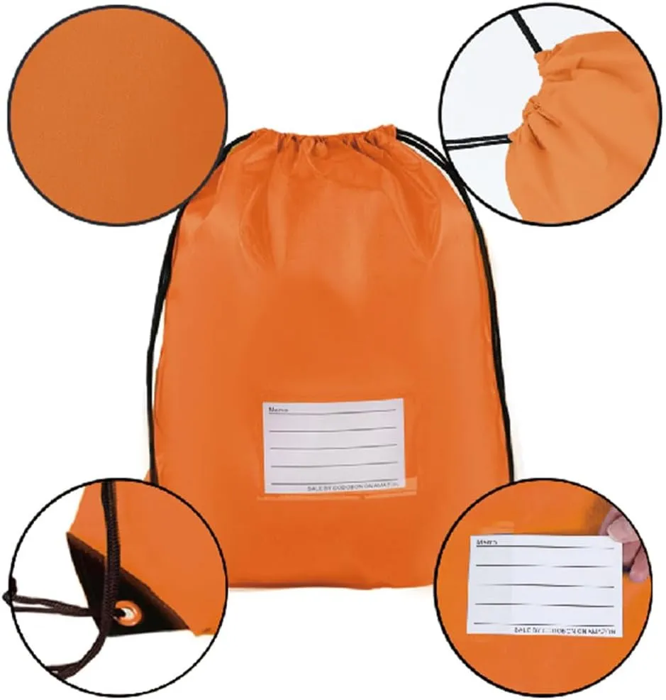 30 Pack Drawstring Bags,Bulk Draw String Backpack, DIY Gym Sports Cinch Bag Sackpack for Women Men, Orange