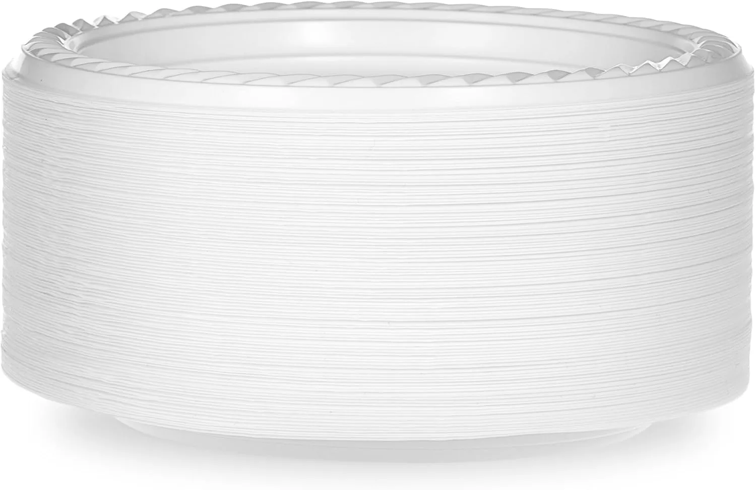 [300 Count] Basix Disposable 7 inch White Plastic Luncheon Plates, Microwavable, Great For Events, Home, Office, Wedding, Parties, or Everyday Use, 3 Packs