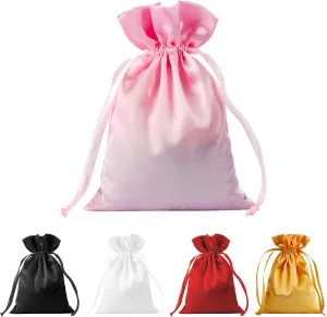 30pcs Satin Gift Bags Pink Drawstring Bag,Gift Pouches For Christmas,Wedding Favor Bags,Small Jewellery Pouch 5X7 Inch