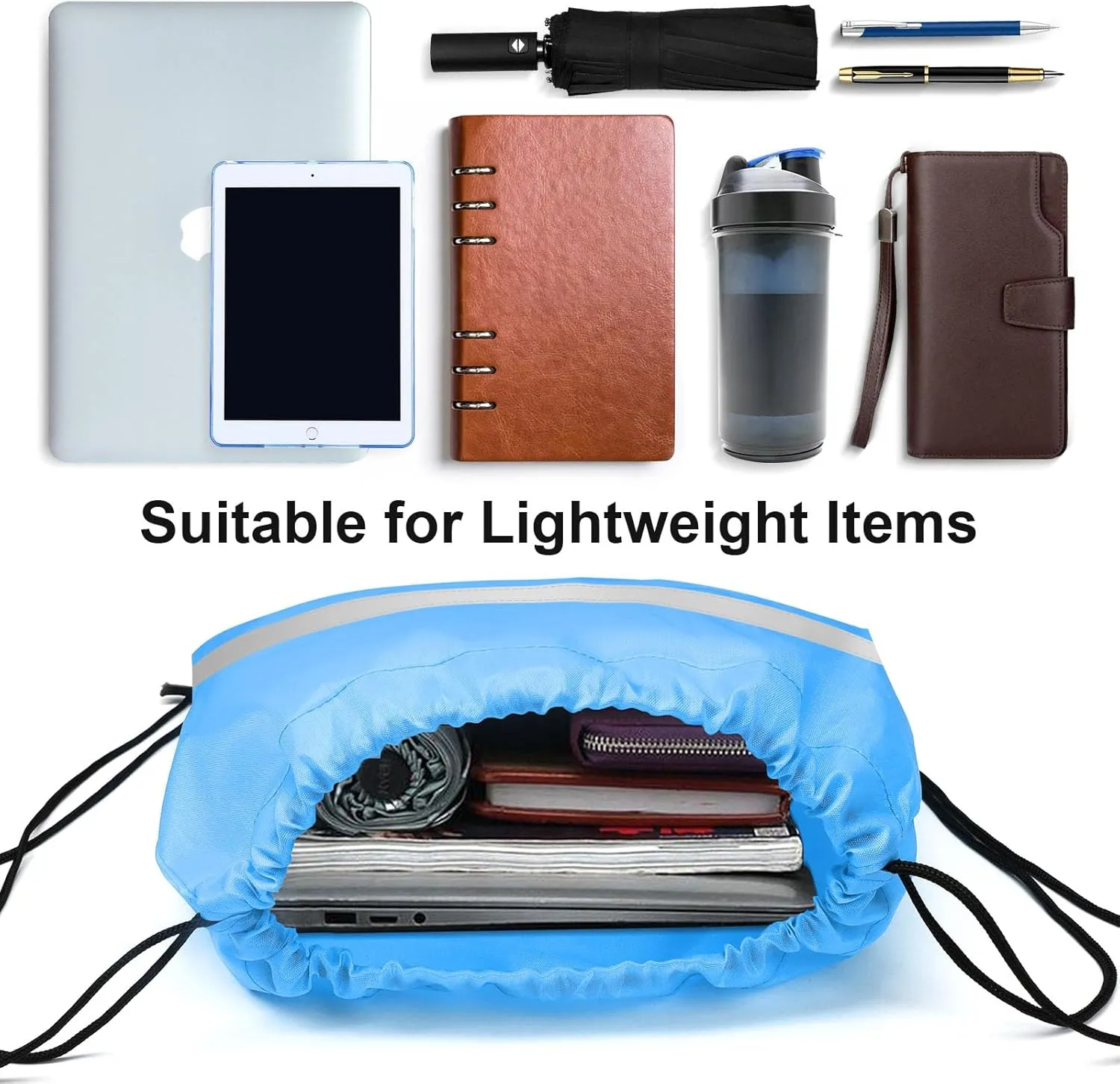 32Pcs Drawstring Bags Bulk Cinch Bag, Polyester String Bag Drawstring Backpack for Trip Party Camping Sports Gym Yoga（Soft Reflect）