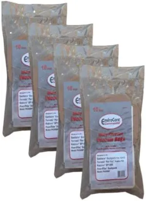 40 Backpack Allergy Vacuum Cleaner Bags Sanitaire/Eureka BV-2 62370 Koblenz #49-5803-9 (Disposable Bag), 49-5810-4 (Cloth Filter bag) Tornado C352-2500 Power-Flite C352-2500, Tennant 9007784