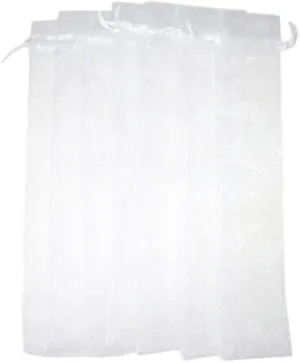 50PCS Drawstring Organza Folding Hand Fan Pouch Party Wedding Favor Bags (White)