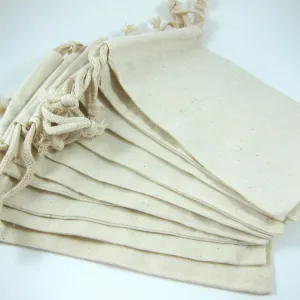 5" x 6"Cotton Canvas Drawstring Pouch / Favor Bag