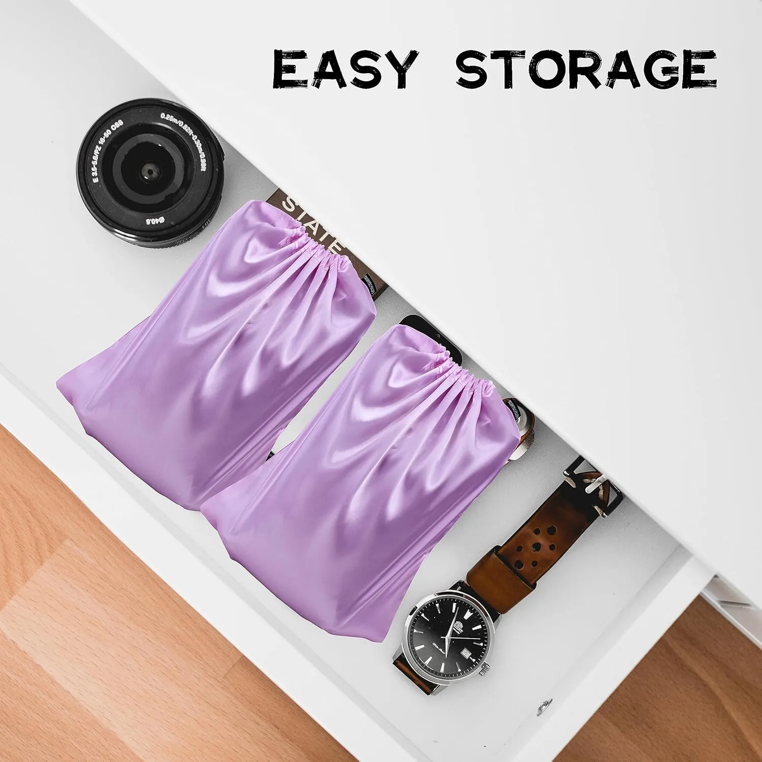 6 Pack Toy Storage Bag Adult Silk Drawstring Storage Bags Toys Organizer Multi Purpose Bags for Woman Man Couples, Game Toy, Travel, Camping, Cosmetic