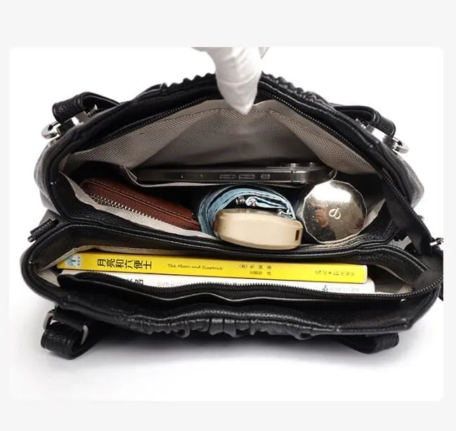 A new spring and summer crossbody handbag for women, a high-end, large-capacity, simple and pleated single-shoulder bag