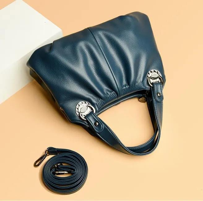 A new spring and summer crossbody handbag for women, a high-end, large-capacity, simple and pleated single-shoulder bag