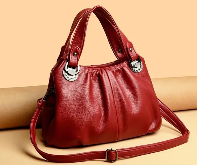 A new spring and summer crossbody handbag for women, a high-end, large-capacity, simple and pleated single-shoulder bag