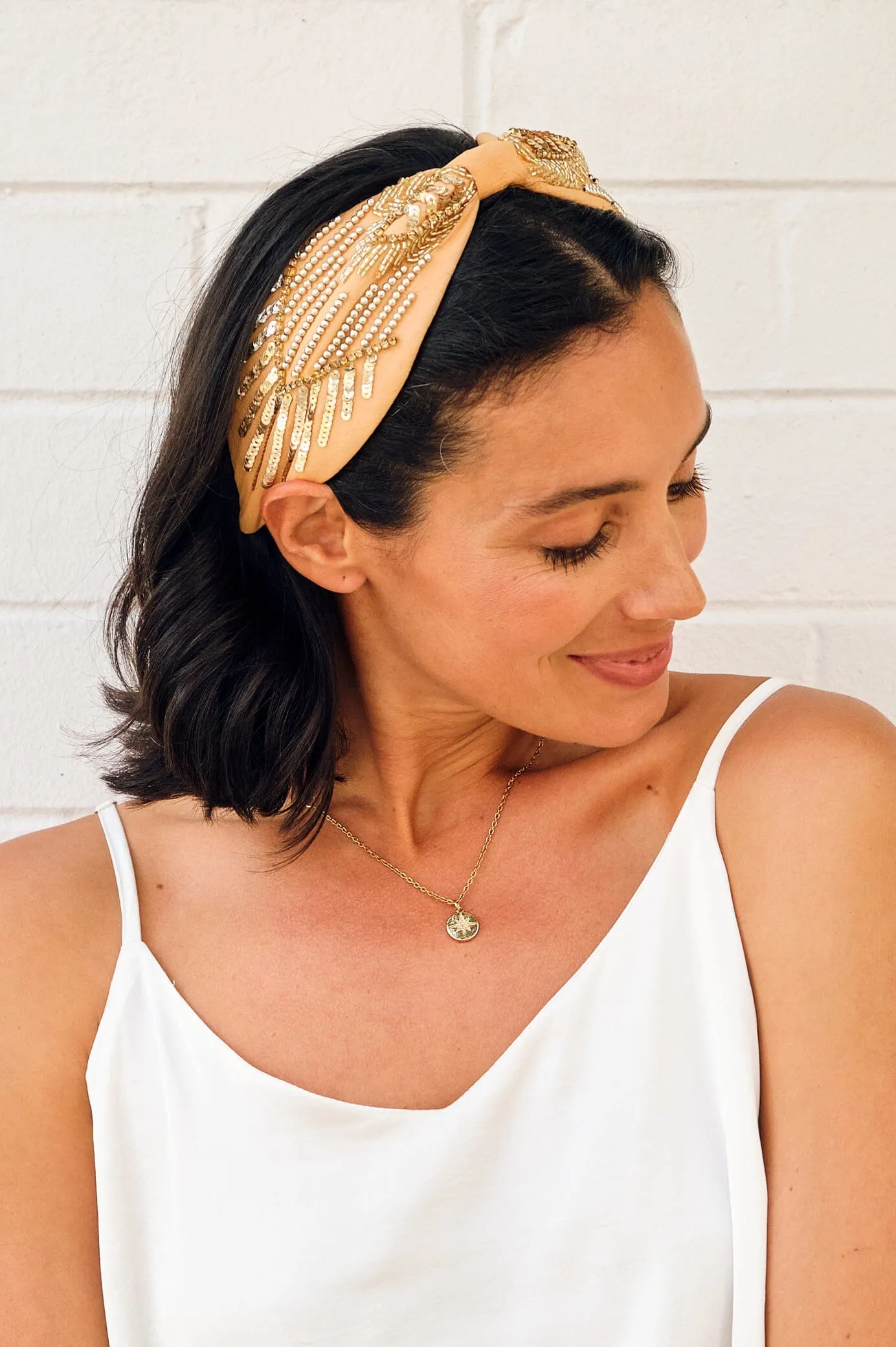 Abella Embellished Headband Gold