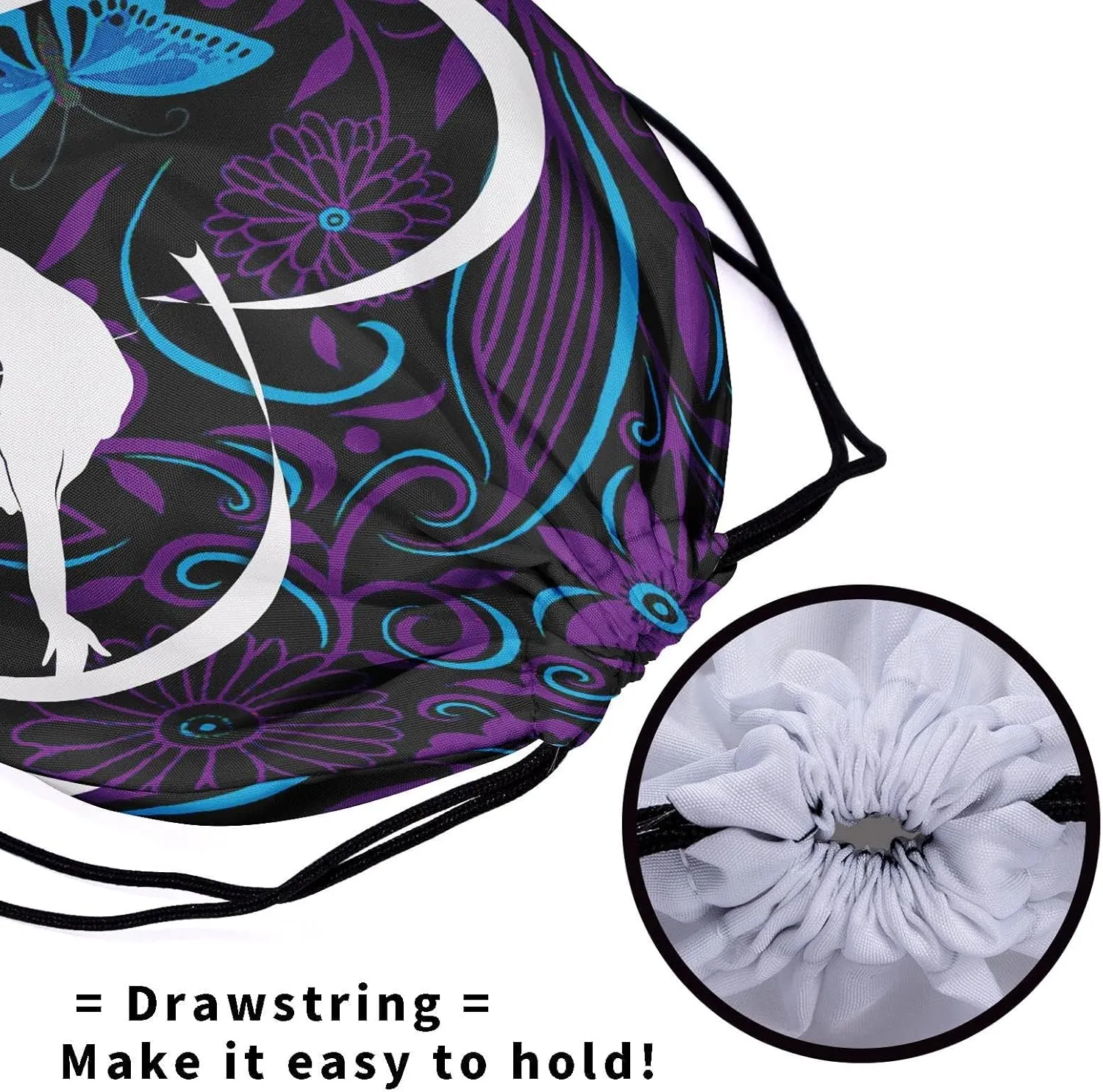 Abstract Floral Butterflies Grip Bags Love Heart Dancer Gymnastics Pouch Bag for Gym Yoga Spa
