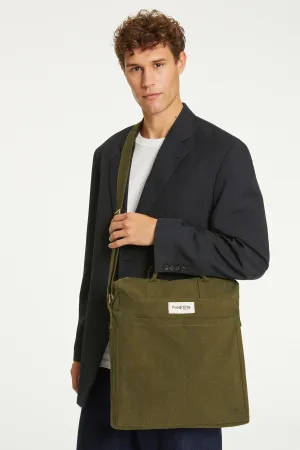 Achille the new city bag - Recycled cotton Military Green