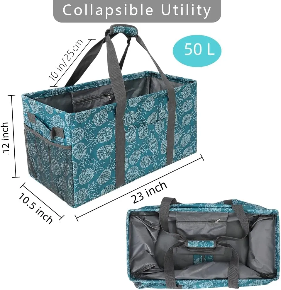 Acnusik Extra Large Utility Tote Bag for Women with Pockets,Canvas Collapsible Tote Bags