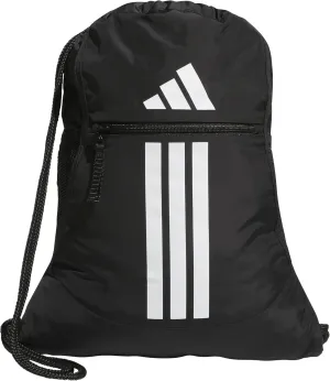 adidas Alliance Sackpack, Drawstring, Lightweight Small Gym Bag for Women, Soccer Backpack, Black/Black, One Size
