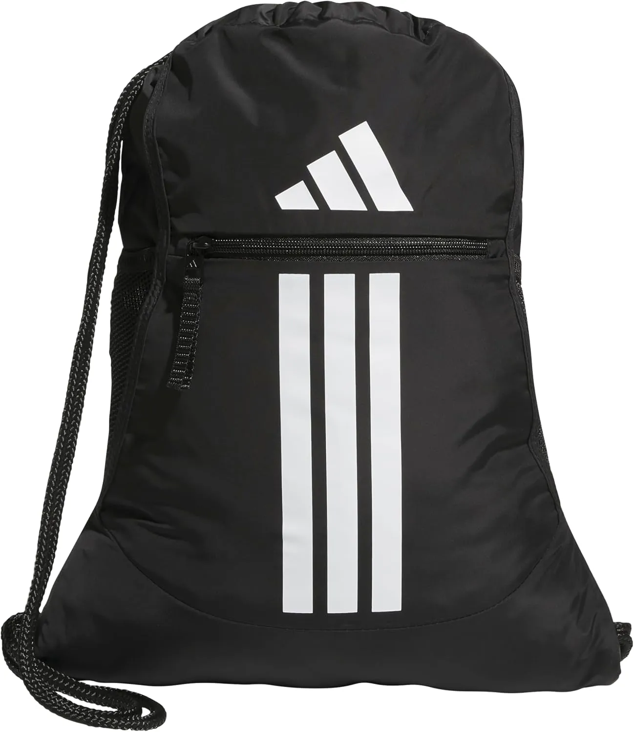 adidas Alliance Sackpack, Drawstring, Lightweight Small Gym Bag for Women, Soccer Backpack, Black/Black, One Size