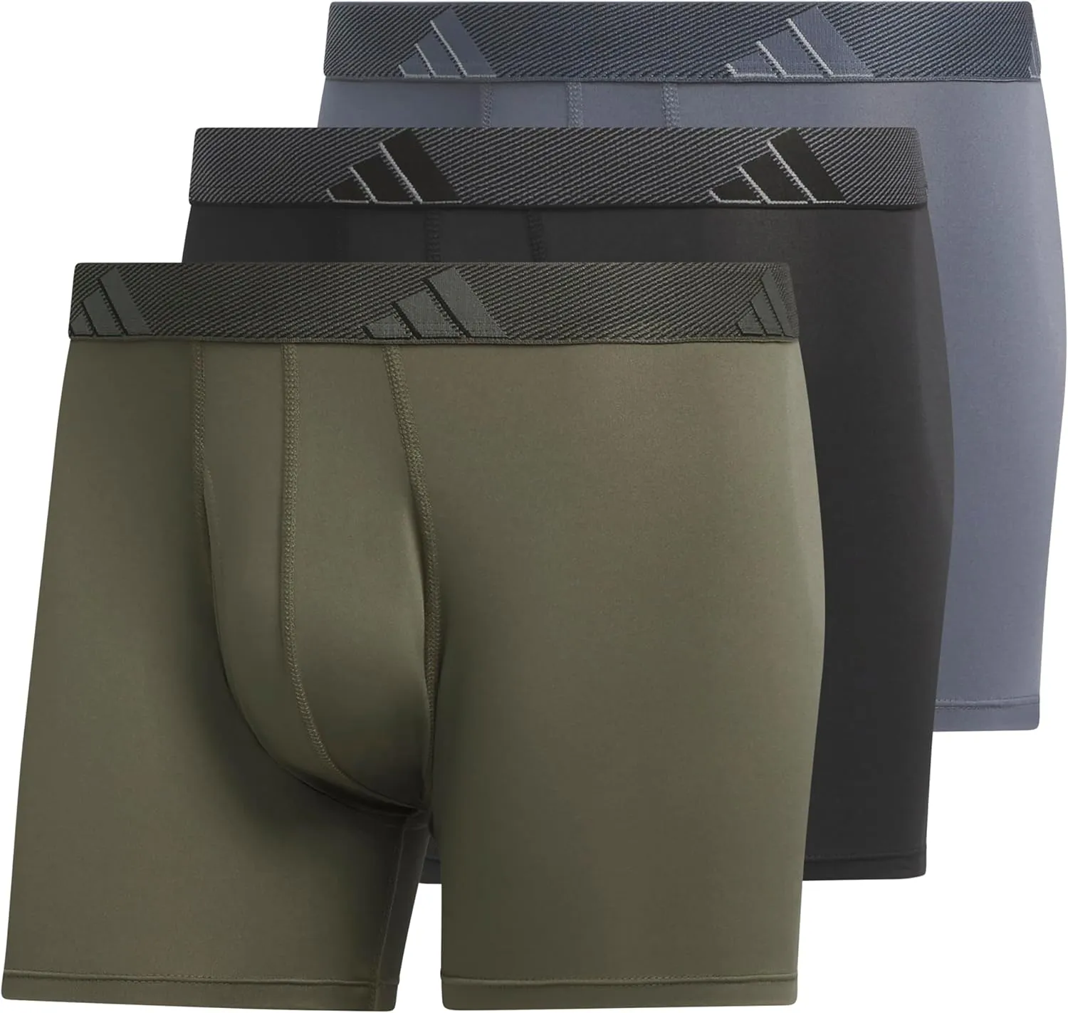 adidas Men's Stretch Cotton Boxer Brief Underwear (3-Pack) -2020