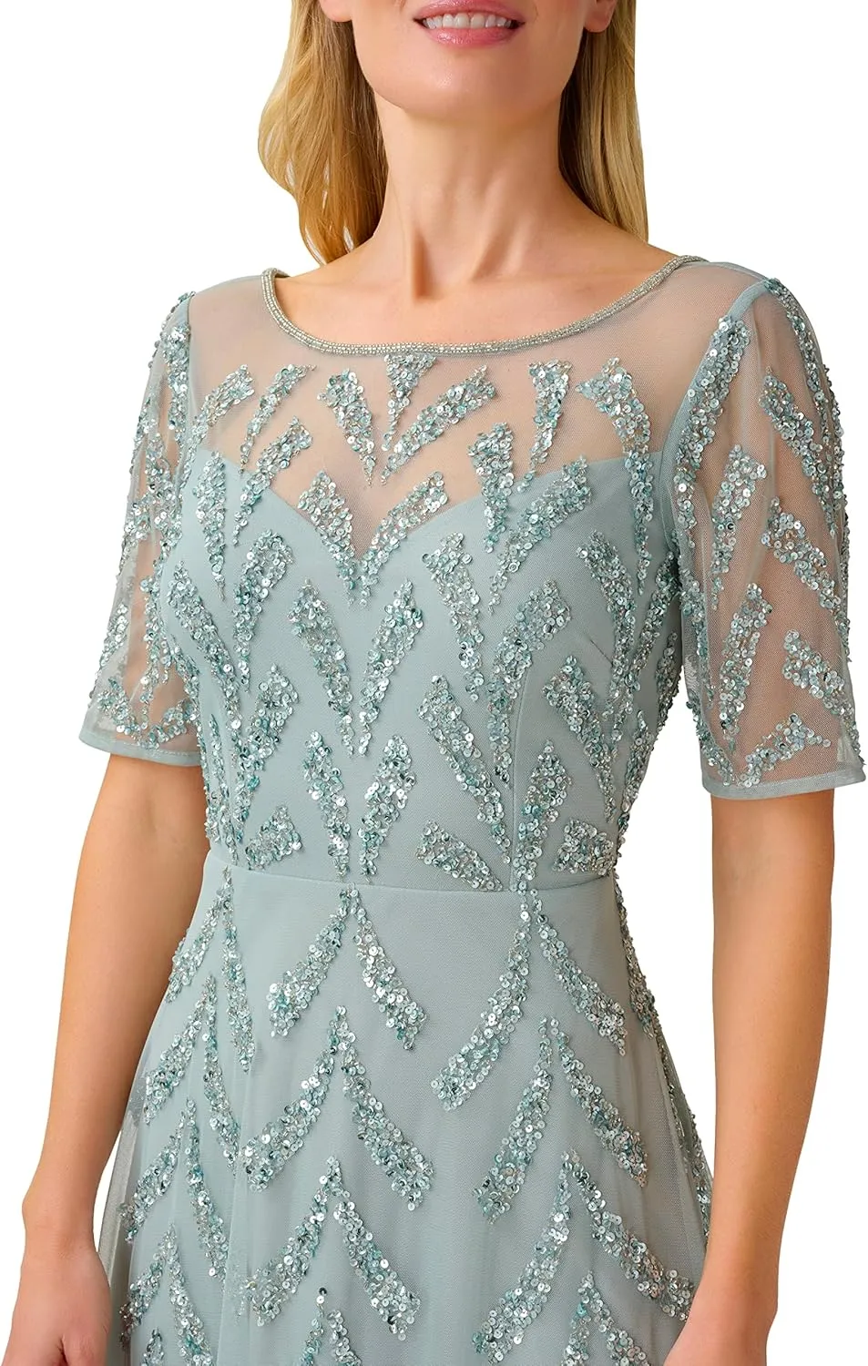 Adrianna Papell Women's Beaded Midi Dress