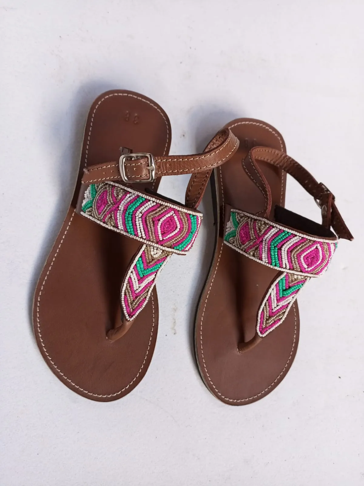 African Handmade Beaded Sandals