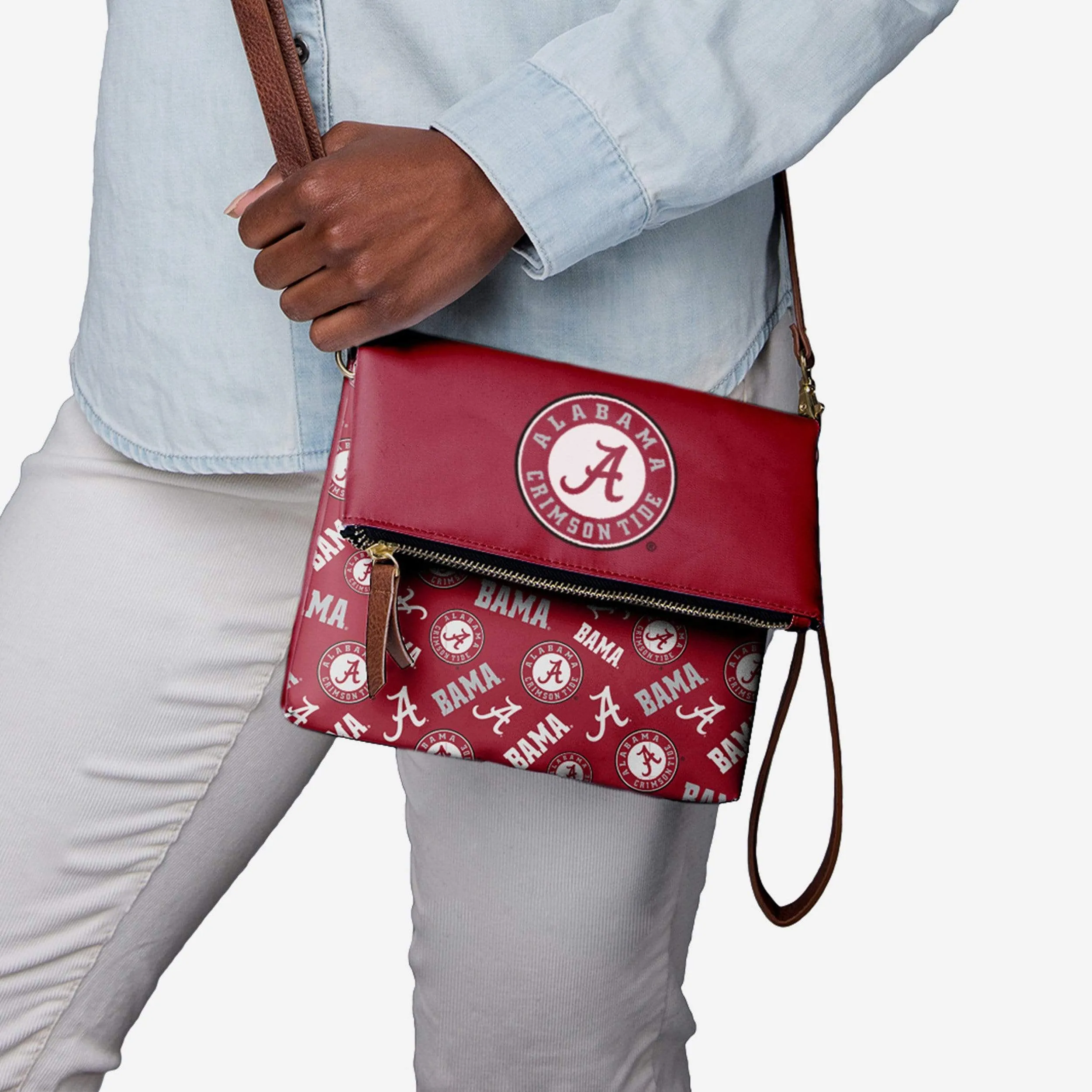 Alabama Crimson Tide Printed Collection Foldover Tote Bag