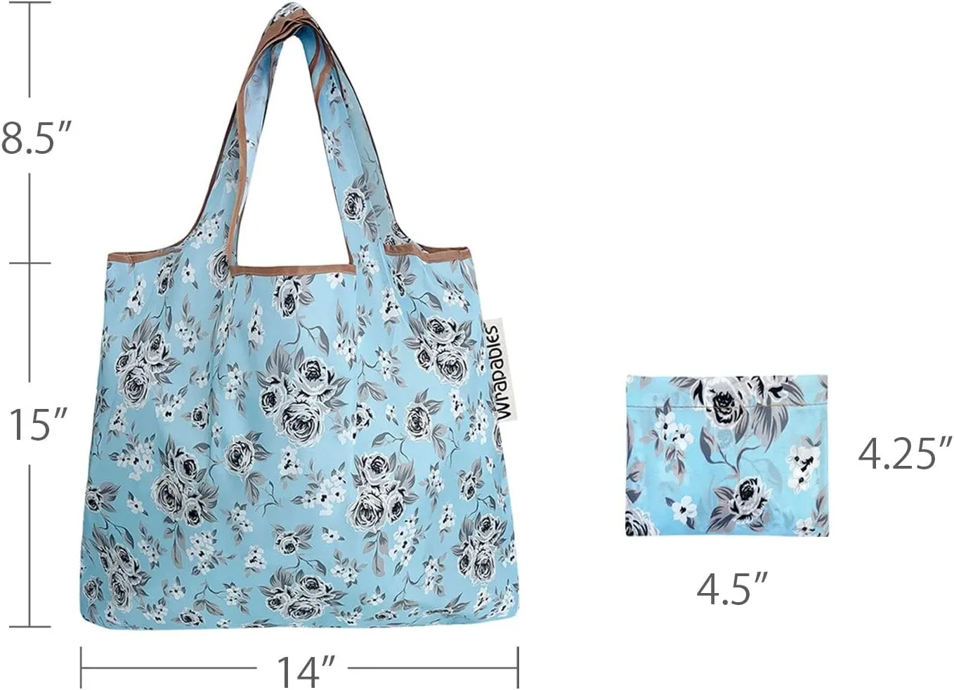 allydrew Foldable Tote Nylon Reusable Grocery Bag (Set of 2)