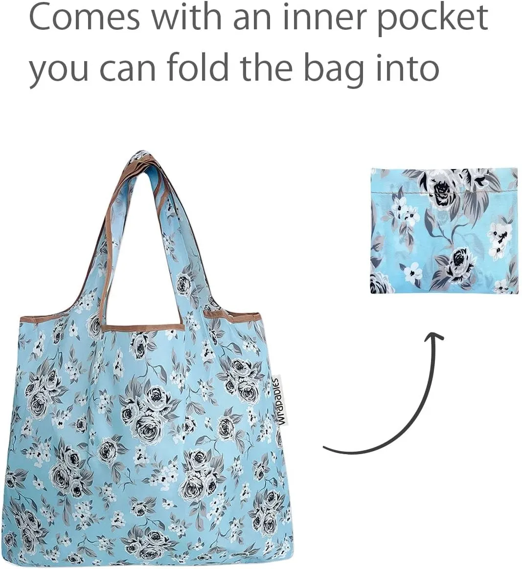 allydrew Foldable Tote Nylon Reusable Grocery Bag (Set of 2)