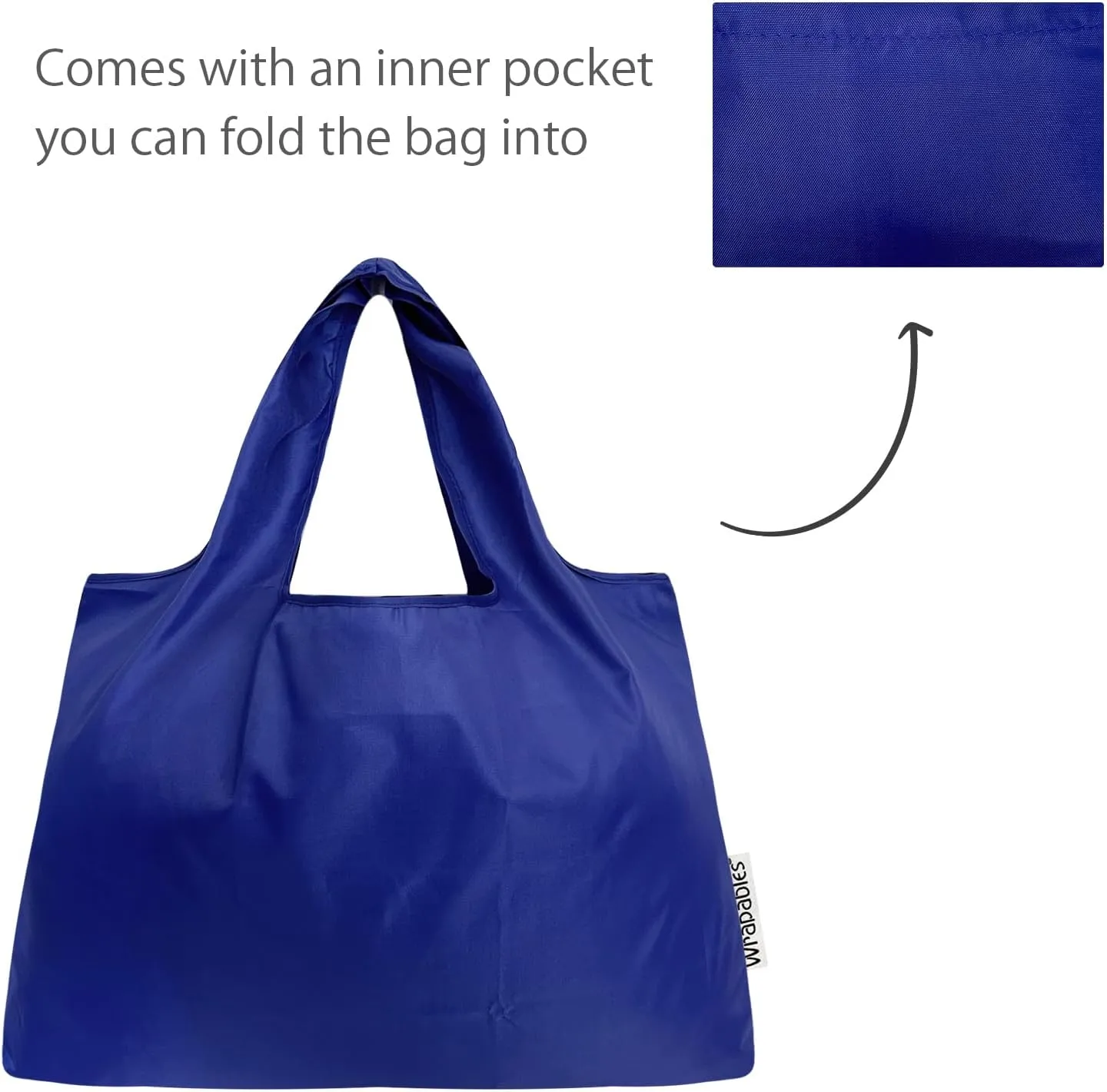 allydrew Large & Small Foldable Tote Nylon Reusable Grocery Bags, Set of 2