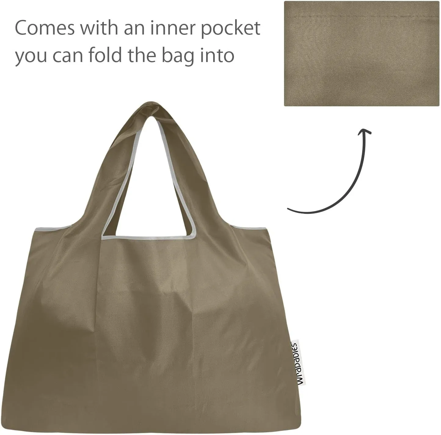 allydrew Large & Small Foldable Tote Nylon Reusable Grocery Bags, Set of 2