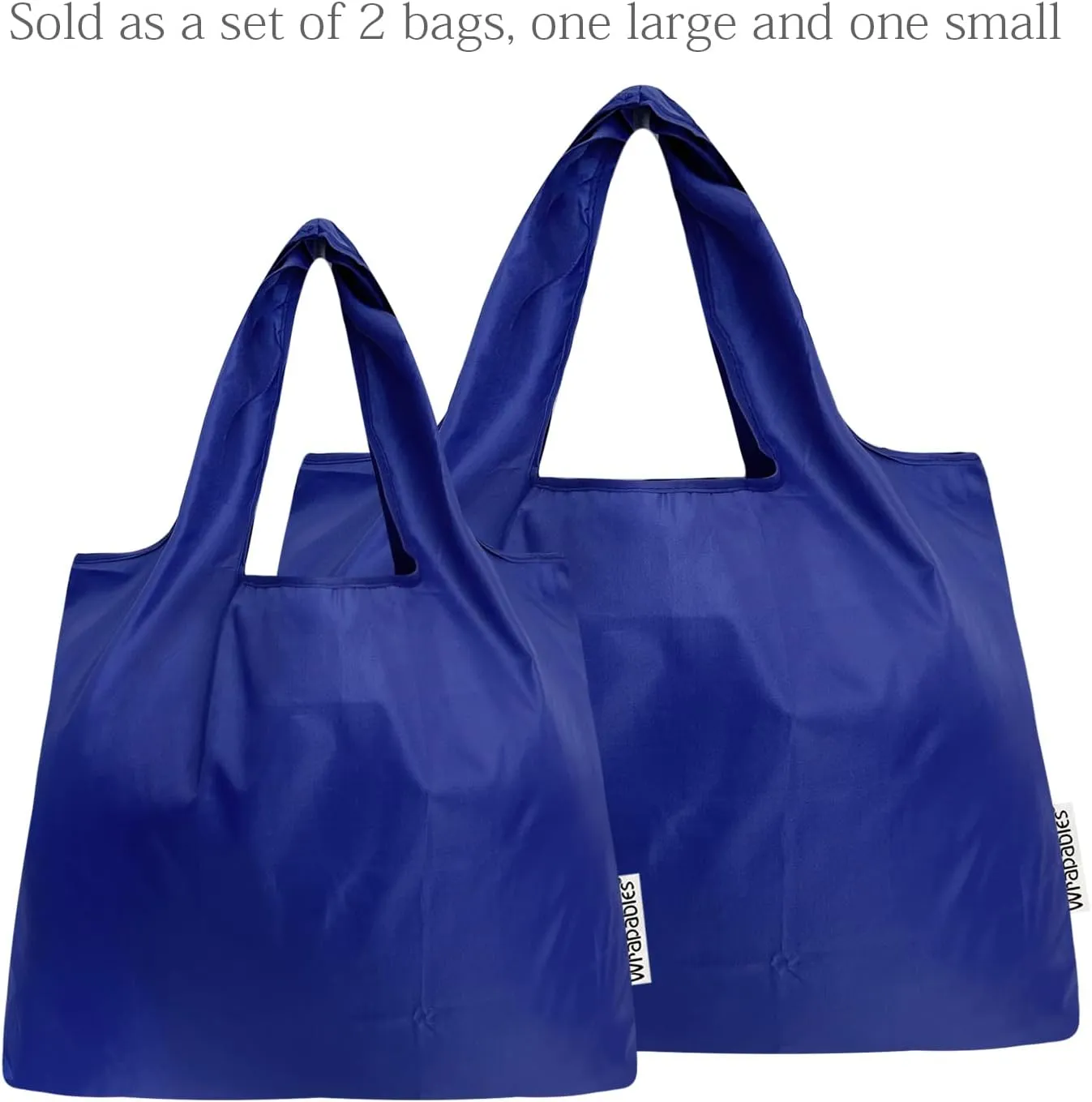 allydrew Large & Small Foldable Tote Nylon Reusable Grocery Bags, Set of 2