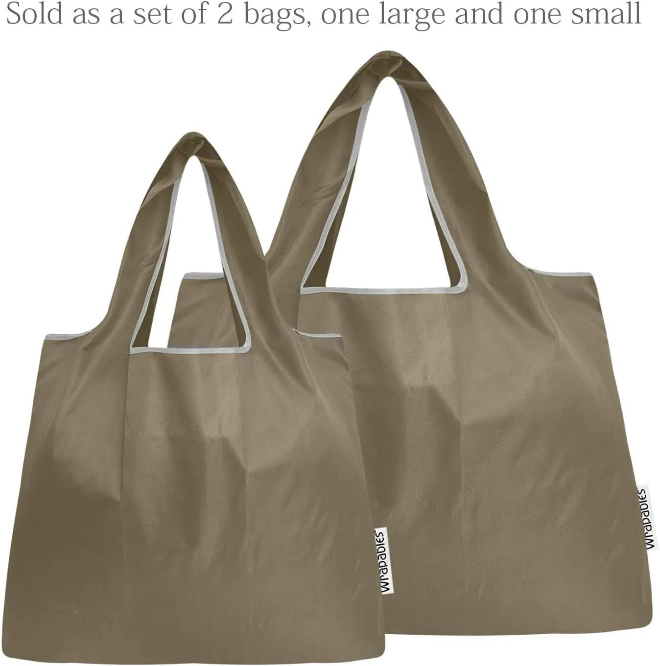 allydrew Large & Small Foldable Tote Nylon Reusable Grocery Bags, Set of 2
