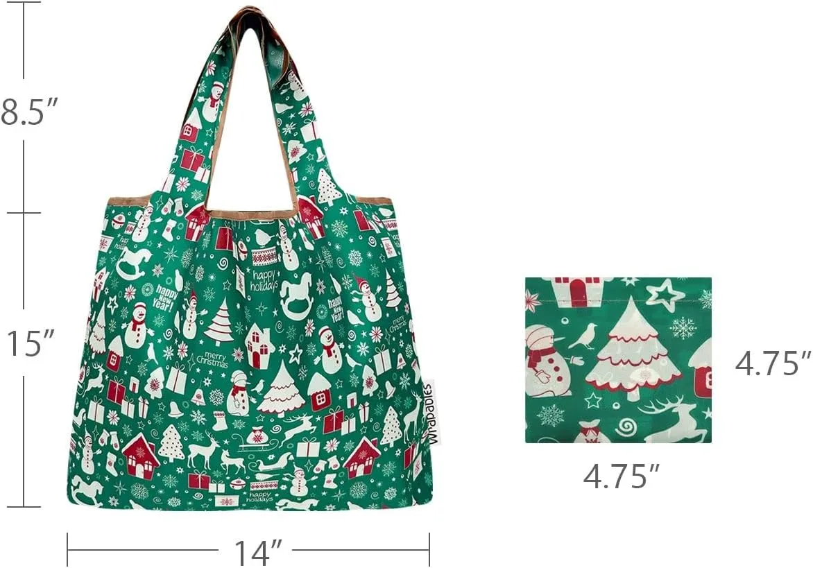 allydrew Medium Foldable Tote Nylon Reusable Grocery Bag (Set of 2)