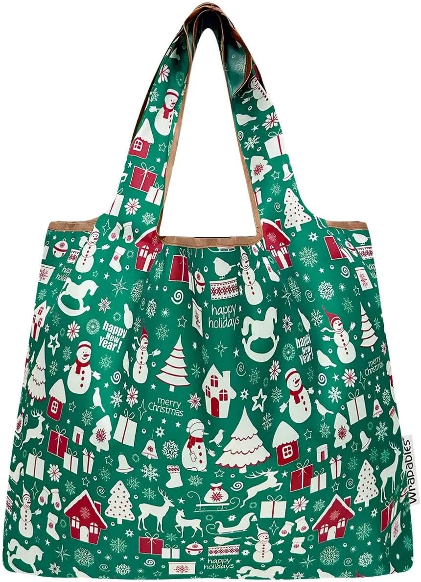 allydrew Medium Foldable Tote Nylon Reusable Grocery Bag (Set of 2)