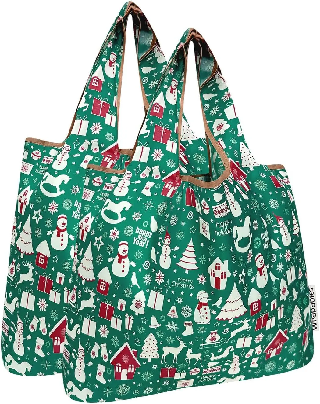 allydrew Medium Foldable Tote Nylon Reusable Grocery Bag (Set of 2)