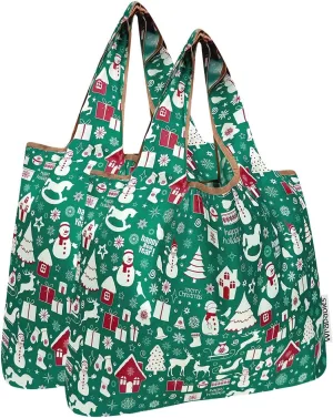 allydrew Medium Foldable Tote Nylon Reusable Grocery Bag (Set of 2)