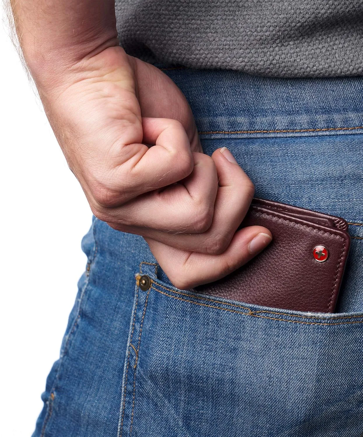 Alpine Swiss Mens Nolan Bifold Commuter Wallet Cowhide Leather RFID Safe Comes in a Gift Box