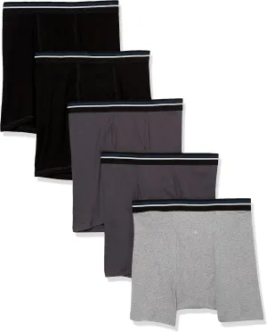 Amazon Essentials Men's Underwear Boxer Briefs, Comfortable Cotton, Tag-Free, Pack of 5