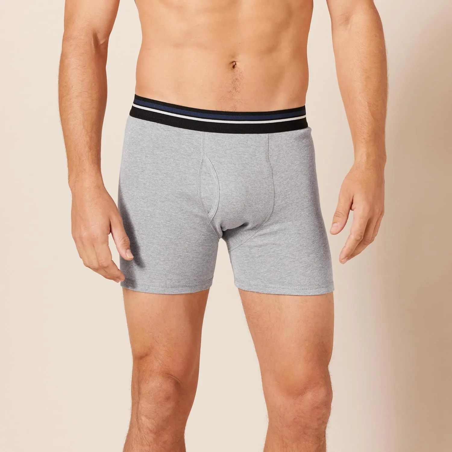 Amazon Essentials Men's Underwear Boxer Briefs, Comfortable Cotton, Tag-Free, Pack of 5