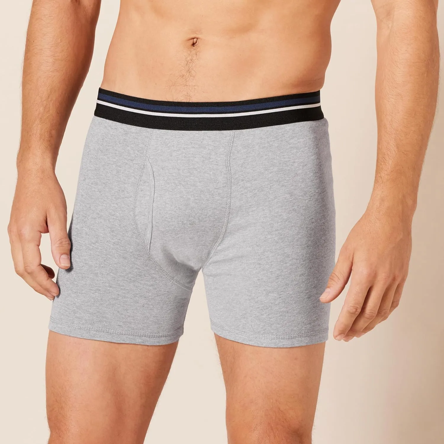 Amazon Essentials Men's Underwear Boxer Briefs, Comfortable Cotton, Tag-Free, Pack of 5